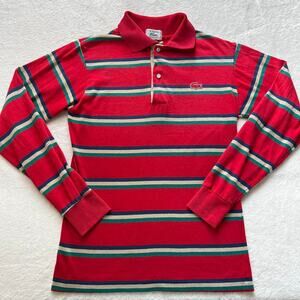 Lacoste Izod Vintage Boy's size 18 Youth XL Long sleeve Striped Polo Shirt